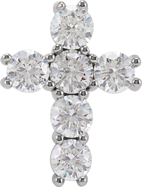 14K White Gold 1 3/8 CTW Natural Diamond Cross Pendant