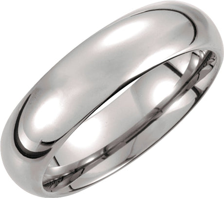 Tungsten 6 mm Comfort-Fit Half Round Band Size 7.5