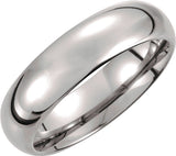Tungsten 6 mm Comfort-Fit Half Round Band Size 7.5
