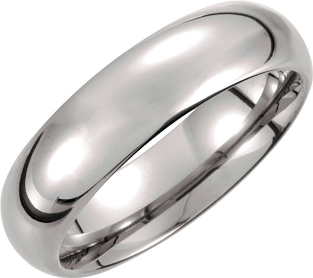 Tungsten 6 mm Comfort-Fit Half Round Band Size 7.5
