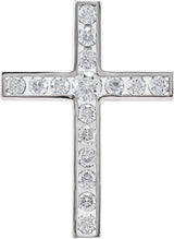 14K White Gold 3/4 CTW Natural Diamond Cross Pendant