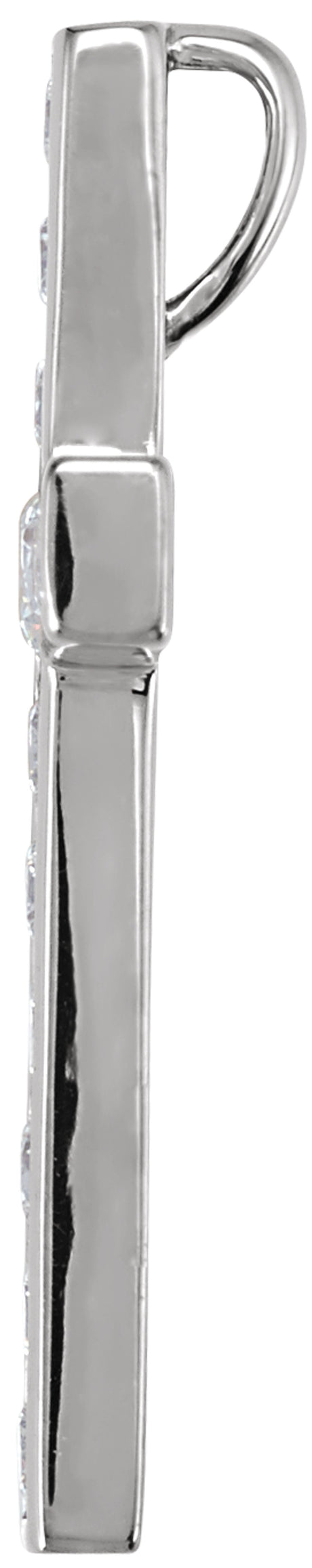 14K White Gold 3/4 CTW Natural Diamond Cross Pendant