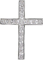 14K White 1/4 CTW Natural Diamond Cross Pendant