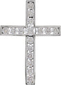 14K White 1/2 CTW Natural Diamond Cross Pendant