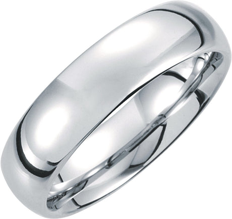 White Tungsten 6 mm Comfort-Fit Half Round Band Size 7.5