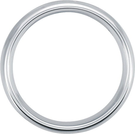 White Tungsten 6 mm Comfort-Fit Half Round Band Size 7.5