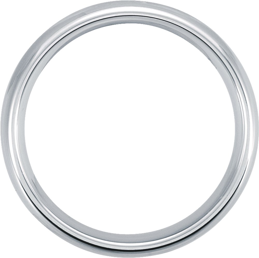 White Tungsten 6 mm Half Round Band