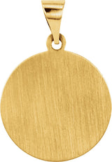14K Yellow 18 mm Hollow Round St. Christopher Medal