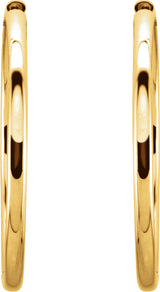14K Yellow Gold Hinged 34 mm Hoop Earrings