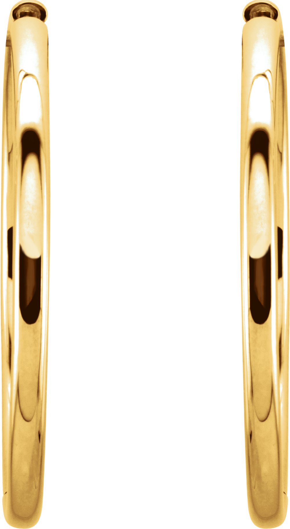 14K Yellow Gold Hinged 34 mm Hoop Earrings