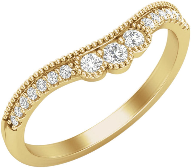 14K Yellow 1/4 CTW Natural Diamond Contour Band