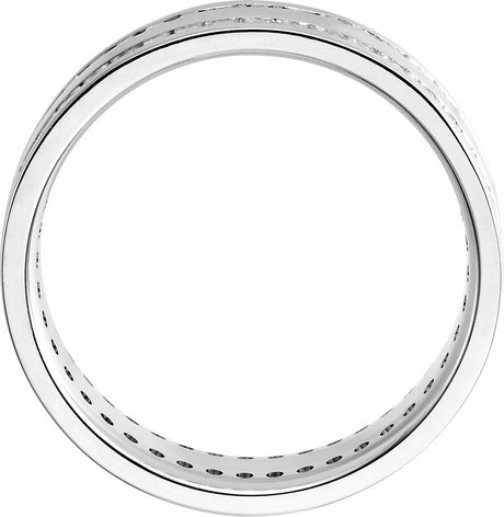 14K White 1 1/6 CTW Natural Diamond Double Row Channel-Set 7 mm Flat Band Size 12