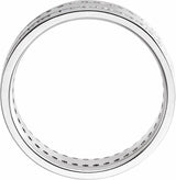 14K White 1 1/8 CTW Natural Diamond Double Row Channel-Set 7 mm Flat Band Size 10