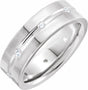 14K White Gold 1/6 CTW Natural Diamond Grooved Band Size 10