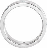 14K White Gold 1/6 CTW Natural Diamond Grooved Band Size 10