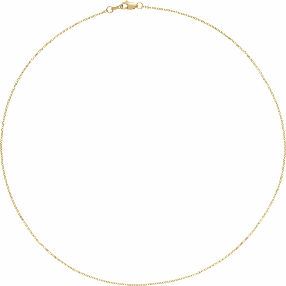 14K Yellow 1 mm Cable 24" Chain