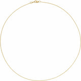 14K Yellow 1 mm Cable 24" Chain