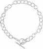 Sterling Silver 5.9 mm  Charm Cable  6 1/2" Bracelet