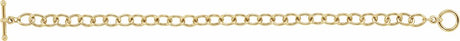 24K Yellow Gold-Plated Sterling Silver 5.9 mm Charm Cable 7 1/4" Bracelet