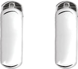 14K White 14 mm Hinged Hoop Earrings