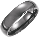 Tungsten 7.5 Comfort-Fit Half Round Band Size Black PVD