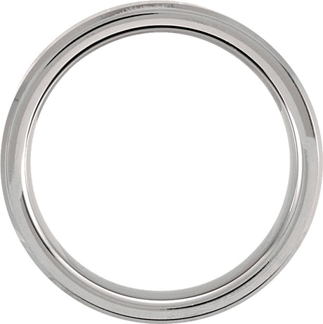 Tungsten 6 mm Beveled-Edge Band Size 7.5