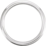 White Tungsten 6 mm Beveled-Edge Inlay Band Size 7