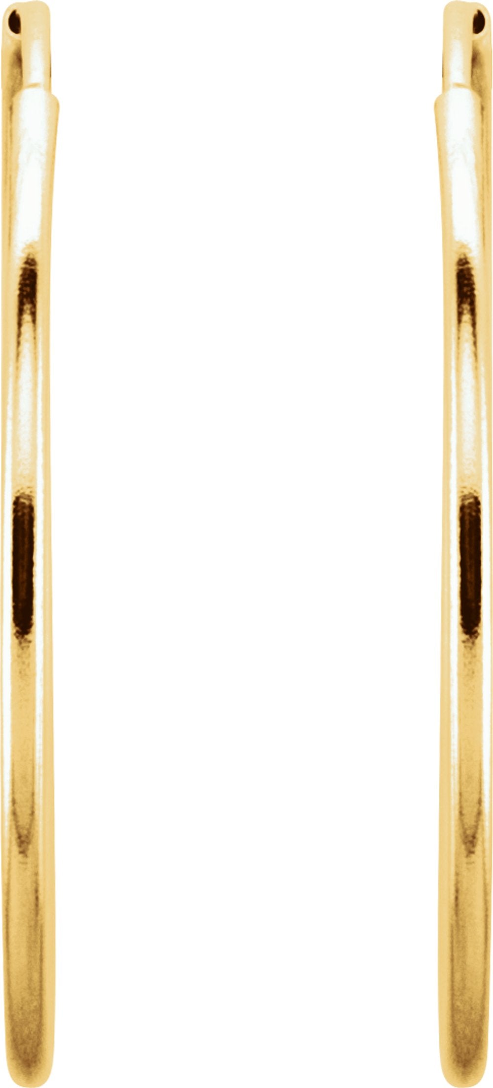 14K Yellow Gold Endless Tube 24 mm Hoop Earring