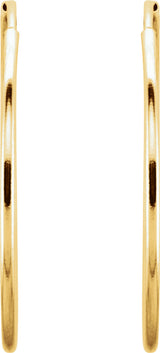 14K Yellow Gold Endless Tube 24 mm Hoop Earring