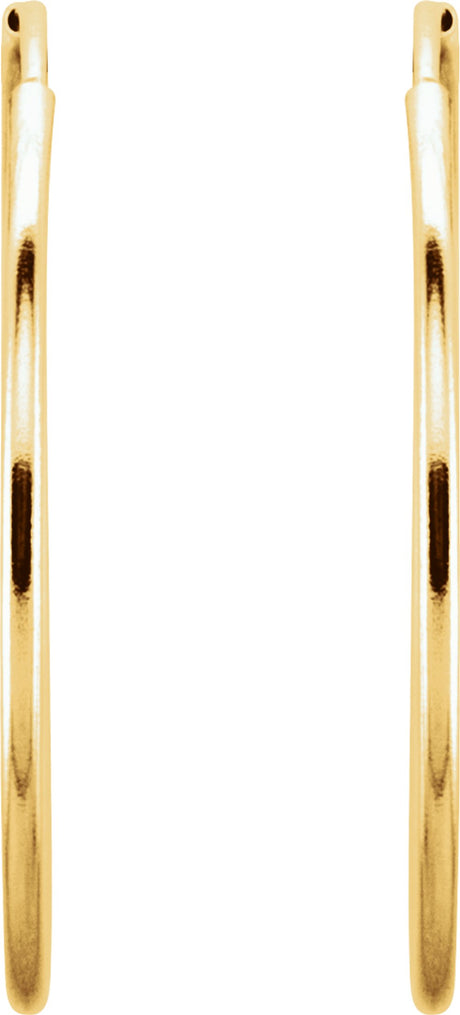 14K Yellow Gold Endless Tube 24 mm Hoop Earring