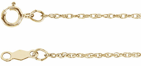 14K Yellow 1 mm Rope 18" Chain