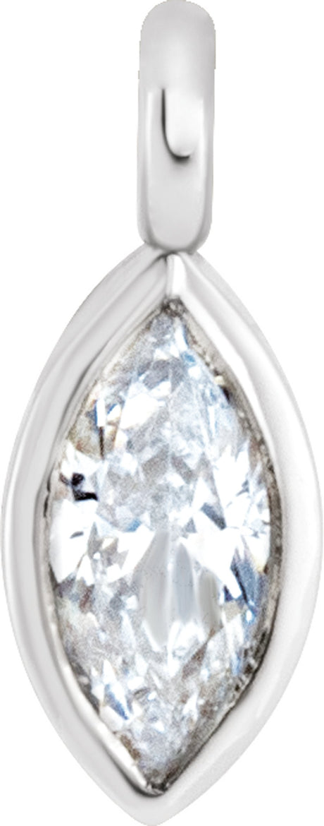 14K White .07 CT Lab-Grown Diamond Dangle