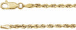 14K Yellow 2.5 mm Diamond-Cut Rope 7" Chain
