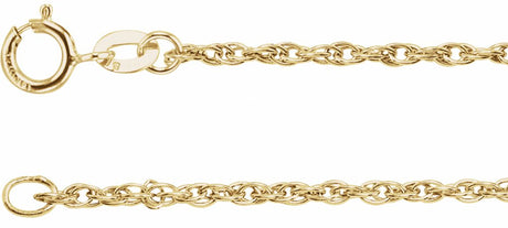 14K Yellow Gold-Filled 1.5 mm Rope 7" Chain