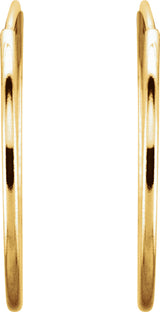 14K Yellow Endless Tube 20 mm Hoop Earring