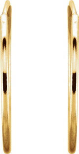 14K Yellow Gold Endless Tube 20 mm Hoop Earring