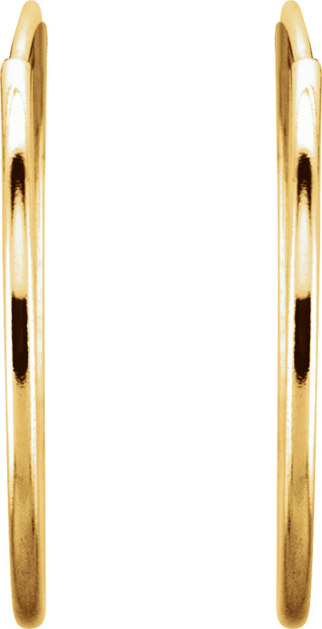 14K Yellow Gold Endless Tube 20 mm Hoop Earring