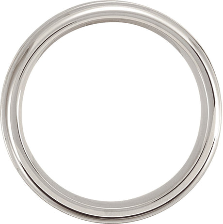 Cobalt 7 mm Stepped-Edge Grooved Comfort-Fit Band with Hammer Finish Size 8