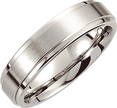 Cobalt 6 mm Stepped-Edge Comfort-Fit Flat Band Size 7