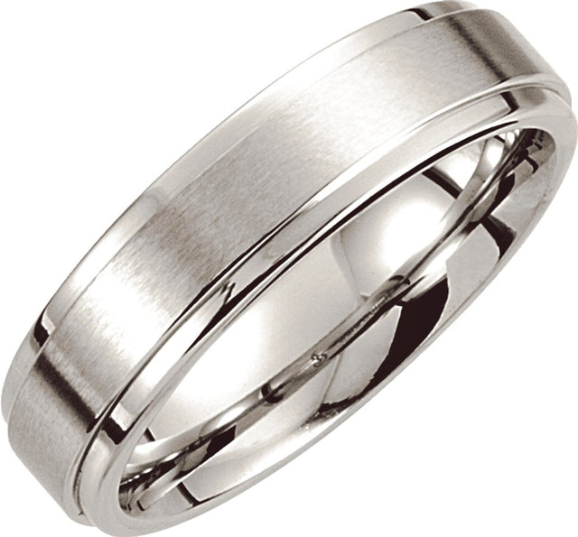 Cobalt 6 mm Stepped-Edge Comfort-Fit Flat Band Size 7