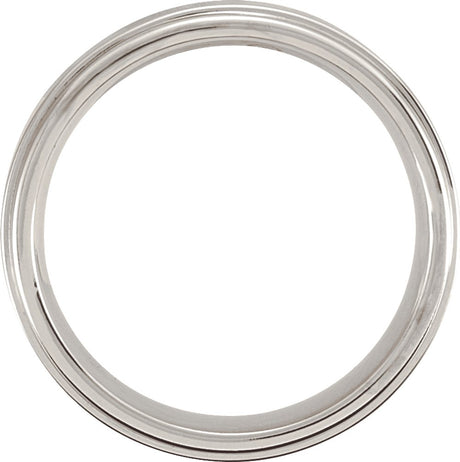 Cobalt 6 mm Stepped-Edge Comfort-Fit Flat Band Size 7