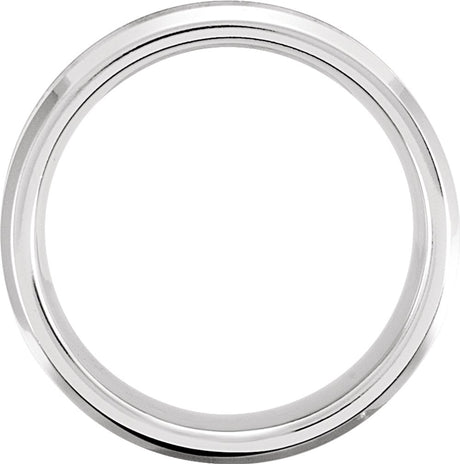 Cobalt 8 mm Beveled-Edge Carbon Fiber Inlay Comfort-Fit Band Size 8