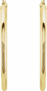 14K Yellow Gold Tube 48 mm Hoop Earrings