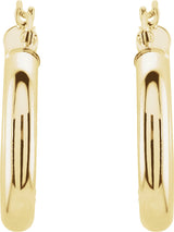 14K Yellow Tube 20 mm Hoop Earrings