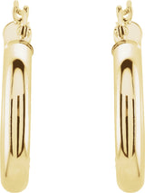 14K Yellow Tube 20 mm Hoop Earrings