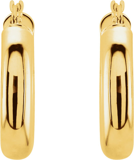 14K Yellow Tube 20 mm Hoop Earrings