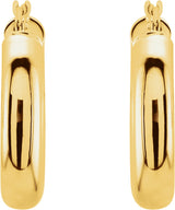 14K Yellow Tube 20 mm Hoop Earrings