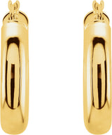 14K Yellow Gold Tube 20 mm Hoop Earrings