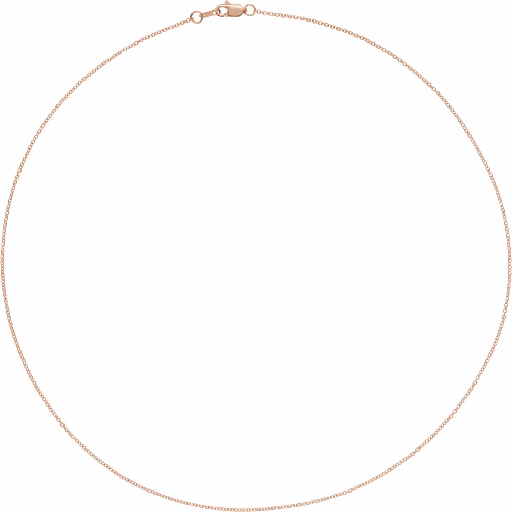 10K Rose Gold 1 mm Cable 16" Chain