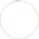 10K Rose Gold 1 mm Cable 16" Chain